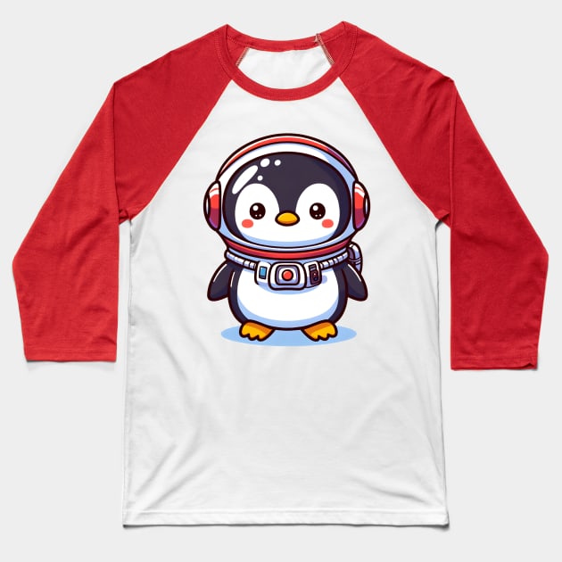 Astronomy penguin Baseball T-Shirt by Japanese Fever